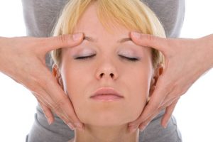 woman on head massage